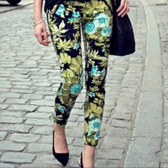 BONGO Denim - Bongo palm & floral print skinny cropped jeans 15